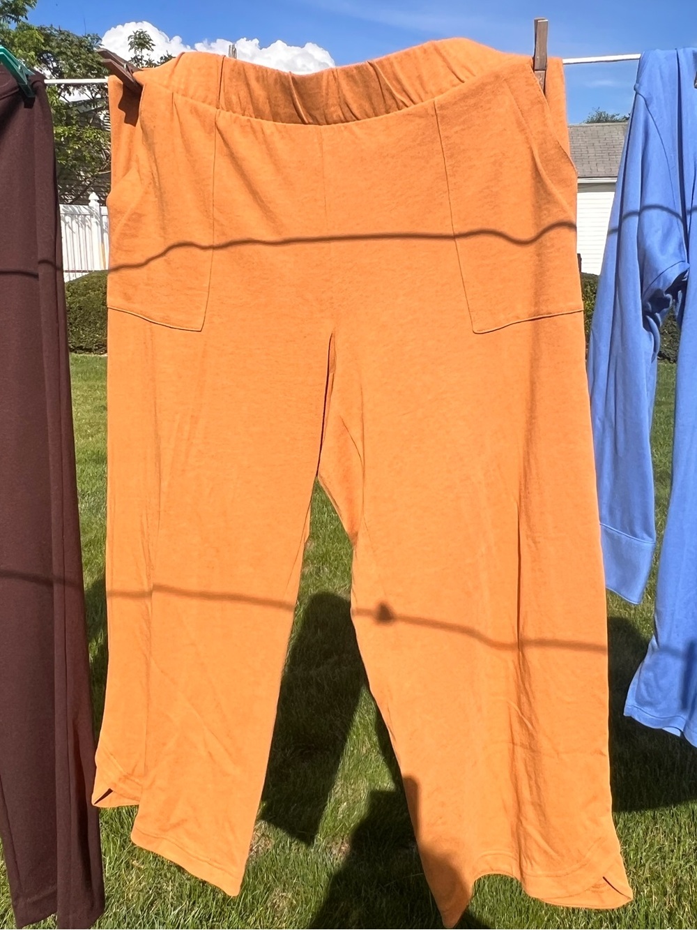 Pure Jill-Golden Amber, elastic, Knit Wide-Leg Pants